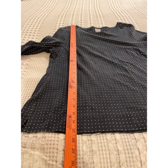 Chico’s Top Size “3” or XL Navy w/Dots Stretchy Casual Comfortable Blouse - Picture 10 of 11